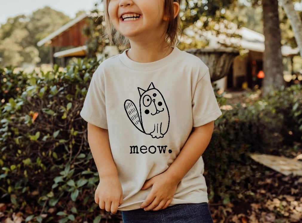 Meow Cat Baby & Toddler tshirt Hippo Boutique