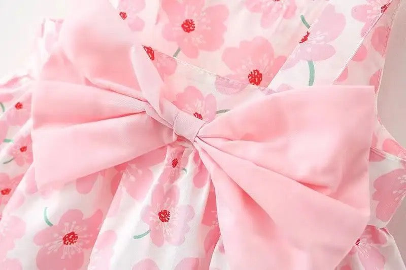 Floral Sleeveless Baby Dress with Sun Hat Hippo Boutique