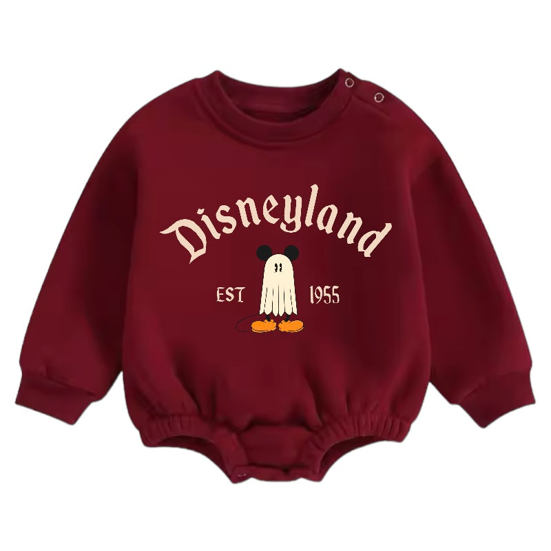Soft warm fleece Baby Ghost Mouse Halloween Oversized Sweatshirt Bodysuit Hippo Boutique