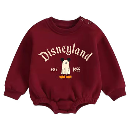 Soft warm fleece Baby Ghost Mouse Halloween Oversized Sweatshirt Bodysuit Hippo Boutique