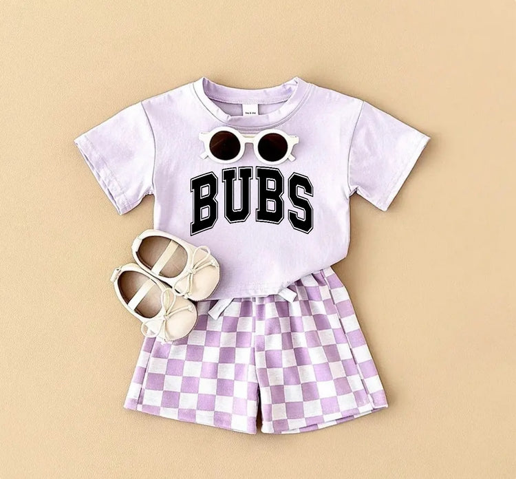 Bubs T-Shirt & Checkered Shorts Set Hippo Boutique