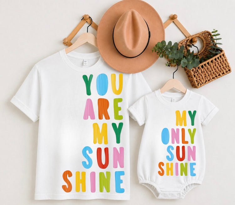 Mama & Mini Matching T-Shirts & Romper - You are my sunshine Hippo Boutique