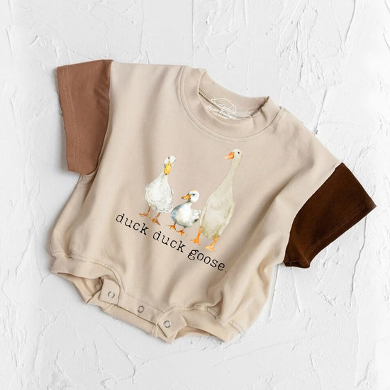 Duck Duck Goose baby Color Block T-Shirt Bubble Romper Hippo Boutique