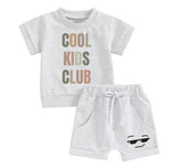 Cool Kids Club Baby and Kids cotton t-shirt & shorts outfit Hippo Boutique