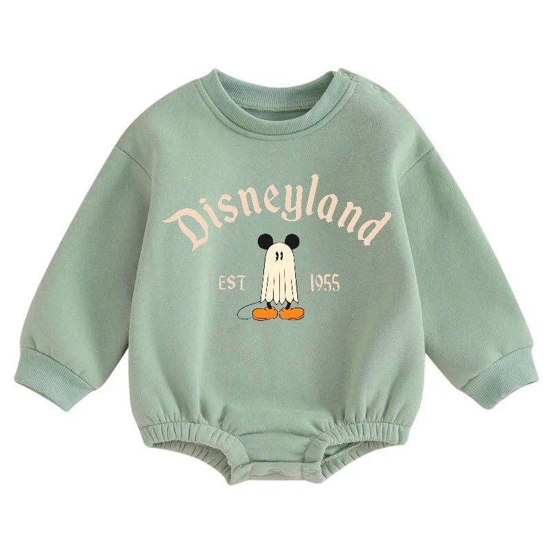 Soft warm fleece Baby Ghost Mouse Halloween Oversized Sweatshirt Bodysuit Hippo Boutique