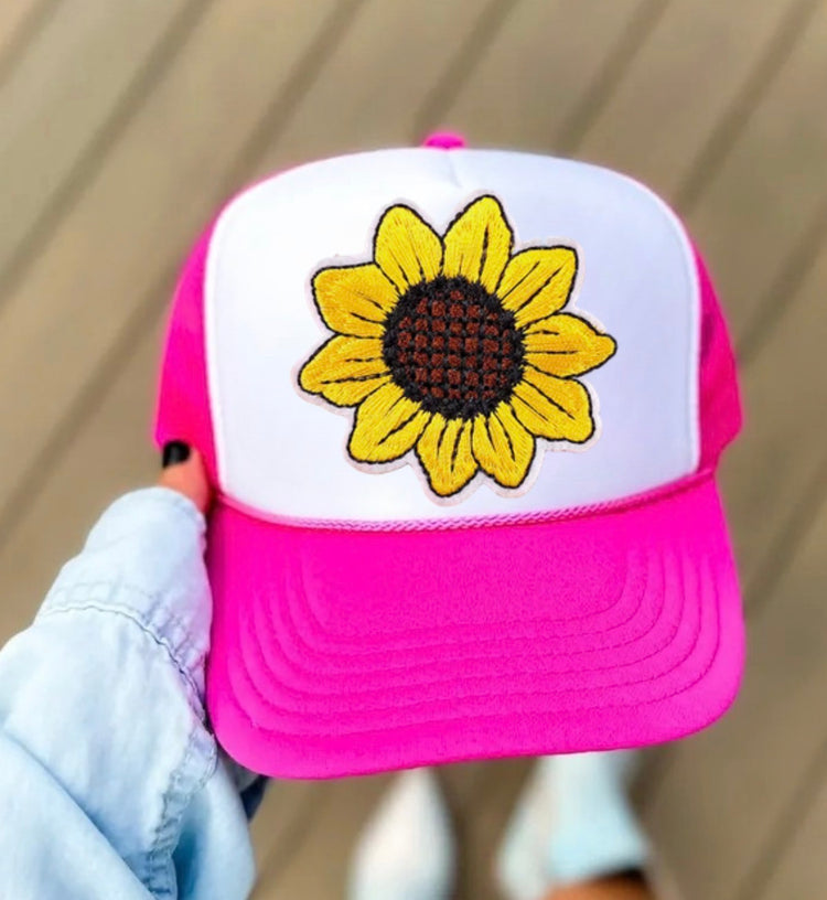 Sunflower Trucker Mesh Hats Hippo Boutique