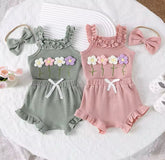 Knit Floral Baby Outfit Hippo Boutique