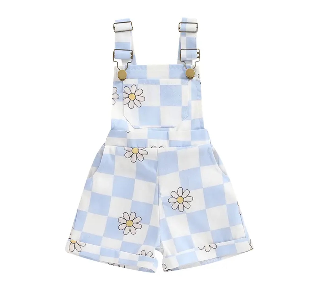 Checkered Suspender Shorts Hippo Boutique