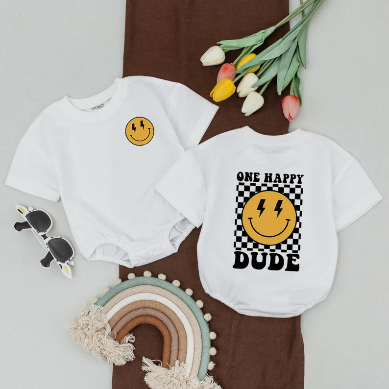 One Happy Dude Matching Family Shirts & Romper Hippo Boutique
