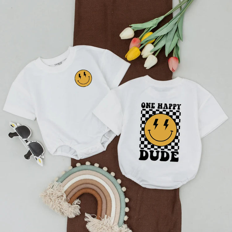 One Happy Dude Matching Family Shirts & Romper Hippo Boutique