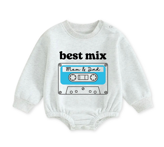 Soft warm fleece oversized Romper - Best Mix Tape Hippo Boutique