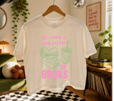 Cropped T-Shirts - Iced Coffee & Books Hippo Boutique