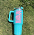 Racing Mama 40oz Insulated Tumbler with Handle and straw Hippo boutique