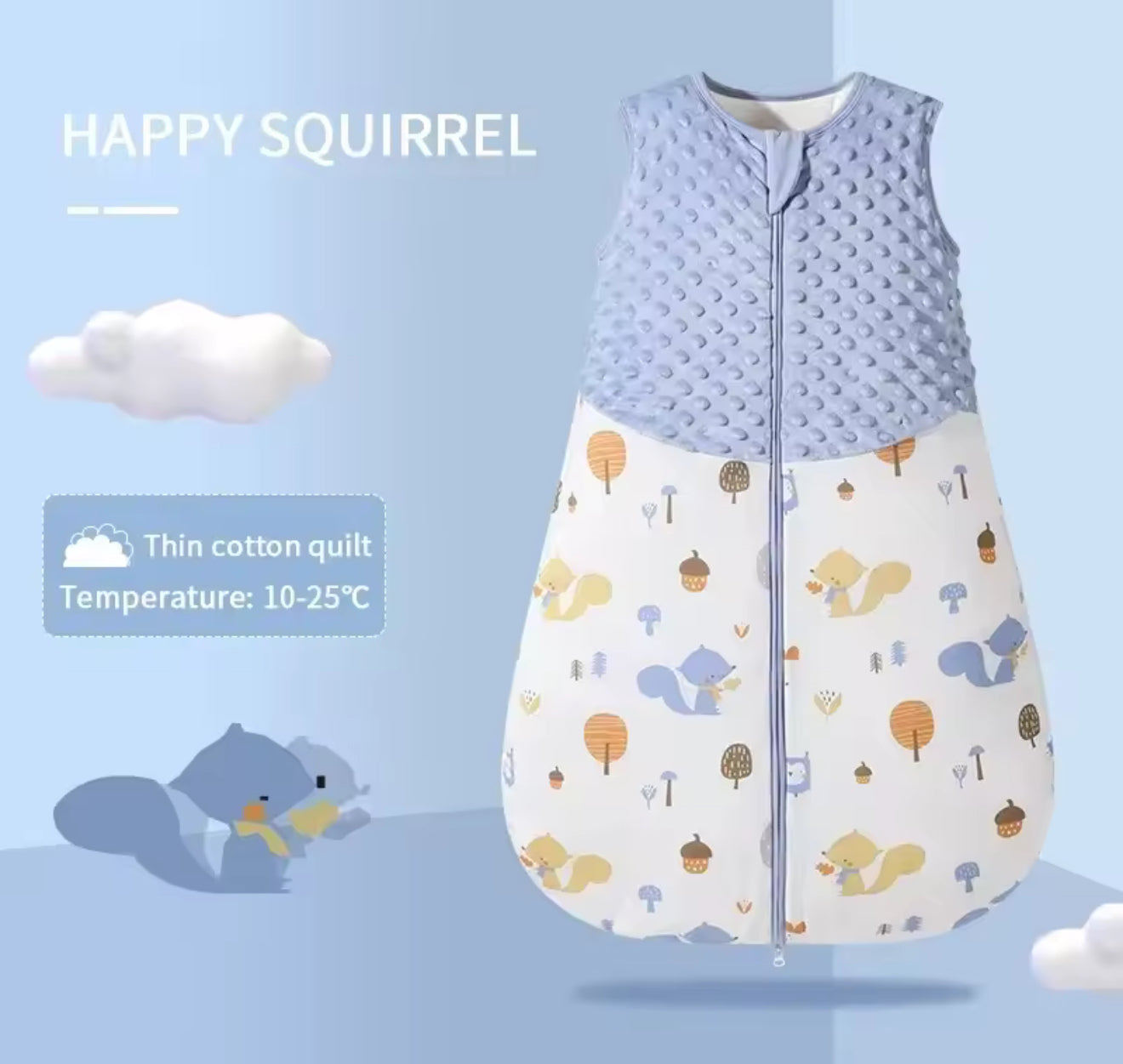 Newborn Baby 100% Organic Cotton Sleep sac - 1.5 Tog Hippo Boutique