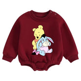 Soft warm fleece Baby pooh Oversized Sweatshirt Romper Hippo Boutique