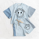 Rad Little Dude Smile Baby and Kids cotton color block t-shirt & shorts outfit Hippo Boutique
