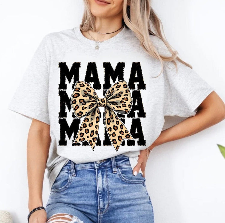 T-Shirts Sweatshirts & Hoodies - Leopard Bow Mama (Copy) Hippo Boutique