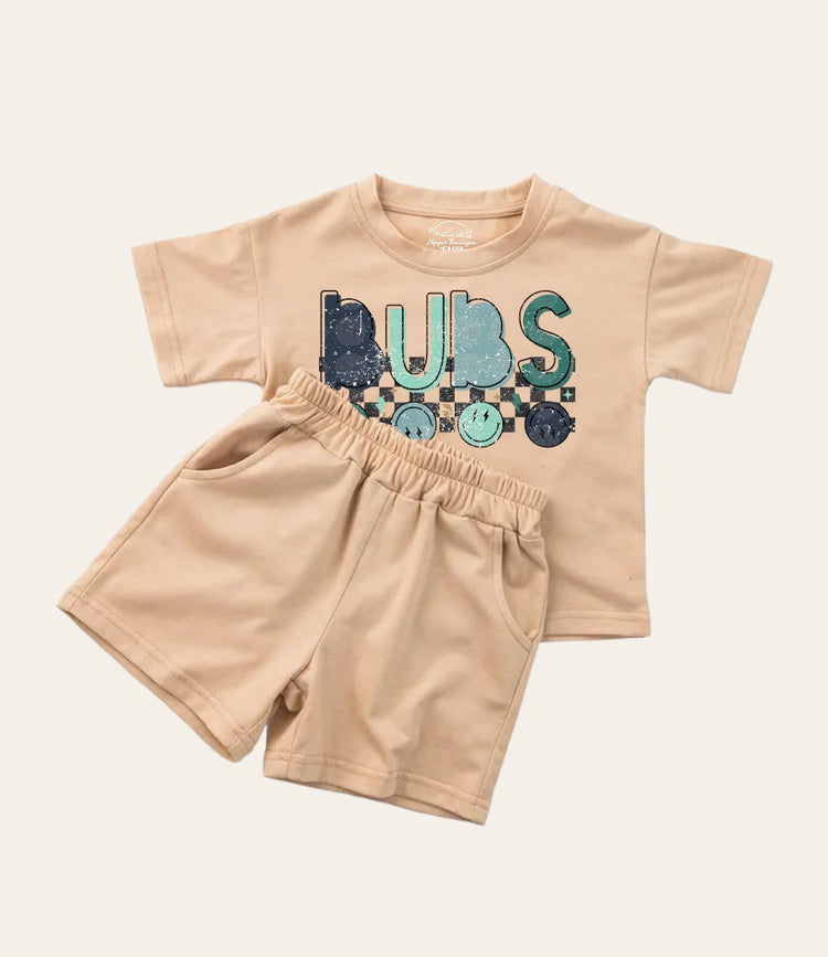 Retro Bubs Smile Baby Boy T-Shirt & Shorts outfit Hippo Boutique