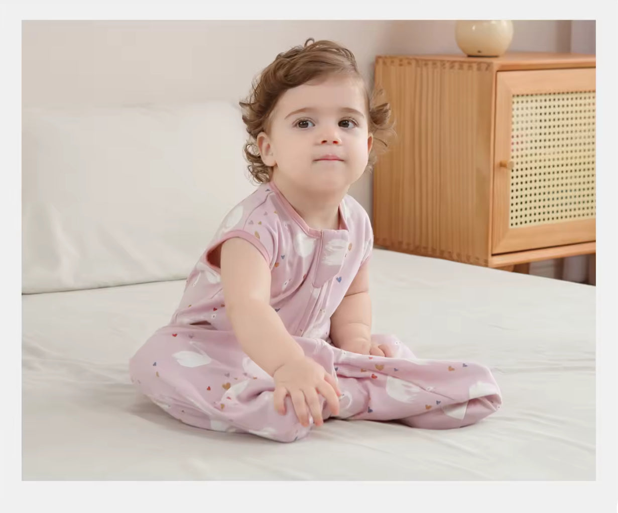 Newborn Baby 100% Organic Cotton Sleep sack - 1 Tog Hippo Boutique