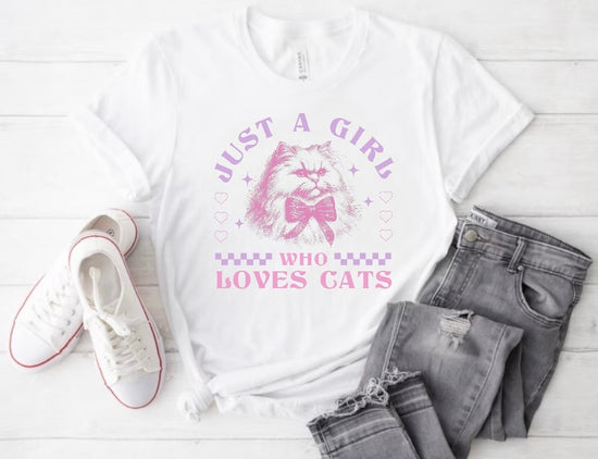 Just a girl who loves Cats Women’s T-Shirts Hippo Boutique