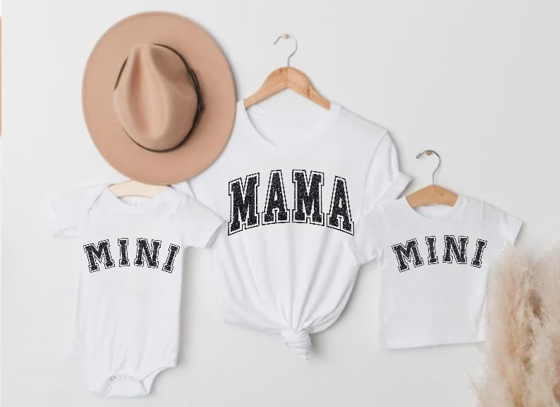 Glitter Mama & Mini Matching T-Shirts & Onesie - White Hippo Boutique