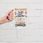 Just One More Chapter Bookish Glass Tumbler Cups Hippo Boutique
