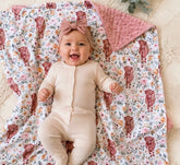 Highland Cow Minky Baby Blanket Hippo Boutique