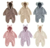 Furry Teddy Bear Baby Snowsuit One Piece Hippo Boutique