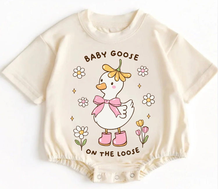 Mama & Mini Matching T-Shirts & Romper - Goose on the loose Hippo Boutique