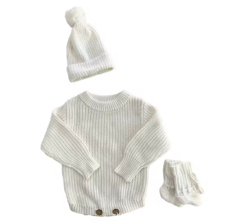Personalized Baby Knit Romper Set Custom Name Embroidered Hippo Boutique