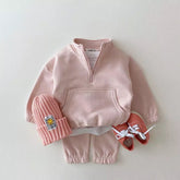 Baby & Toddler Half Zip Sweatshirt Outfit Hippo Boutique