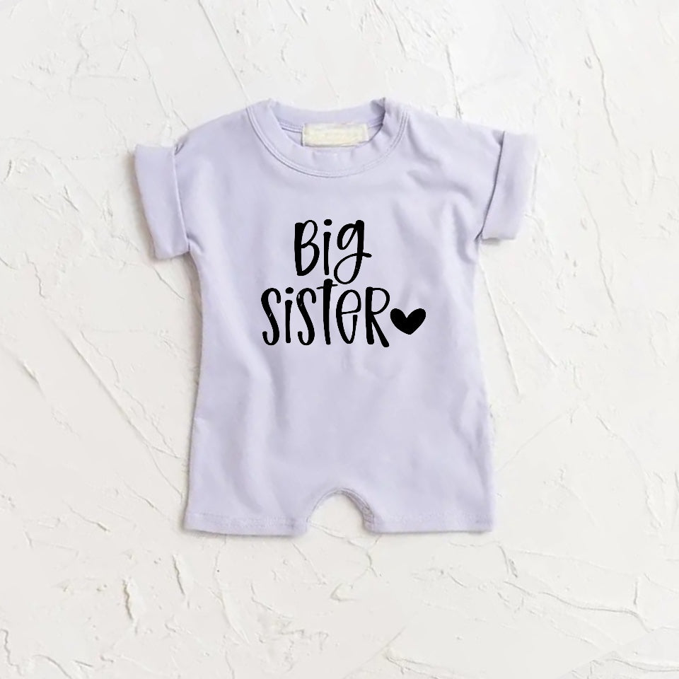 Big Sister baby Girl romper bodysuit Hippo Boutique