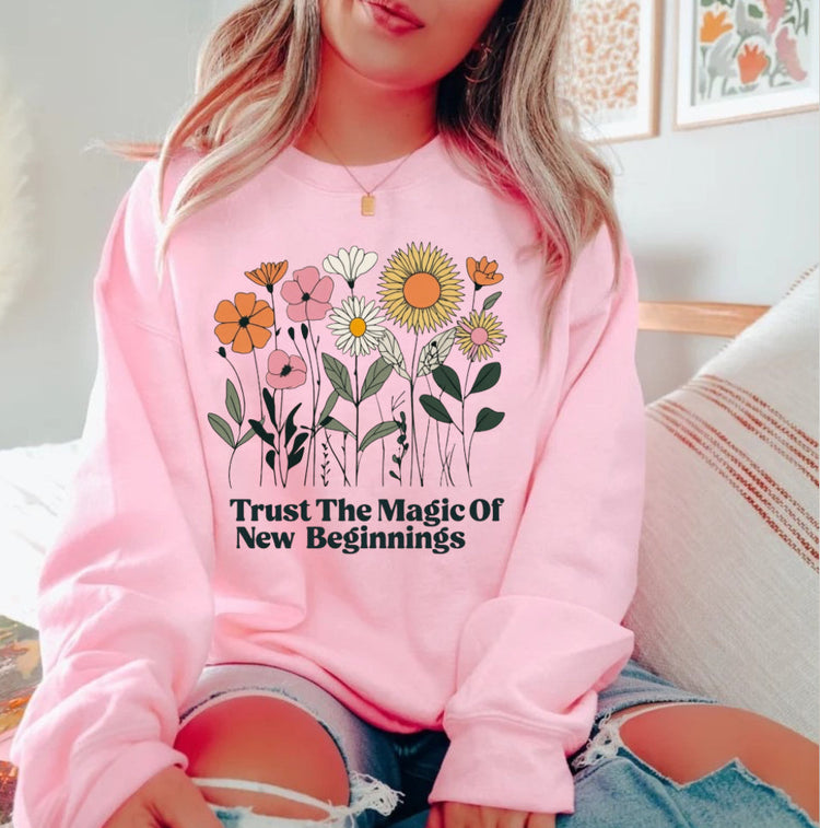 Wildflower Mama Bow Women’s Crewneck Sweatshirts Hippo Boutique