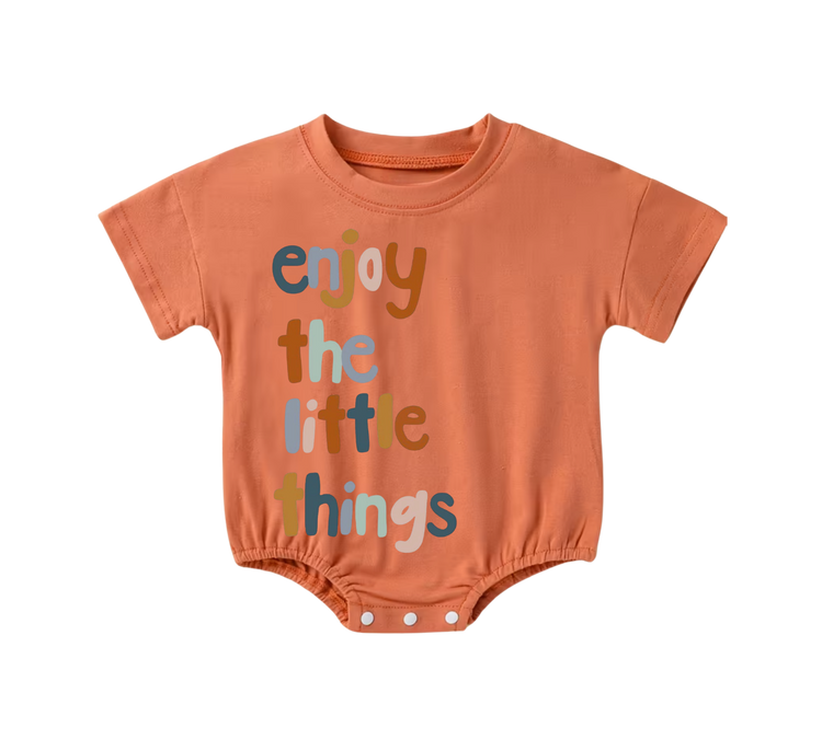 Baby t-shirt Bubble Romper - Enjoy the little things Hippo Boutique