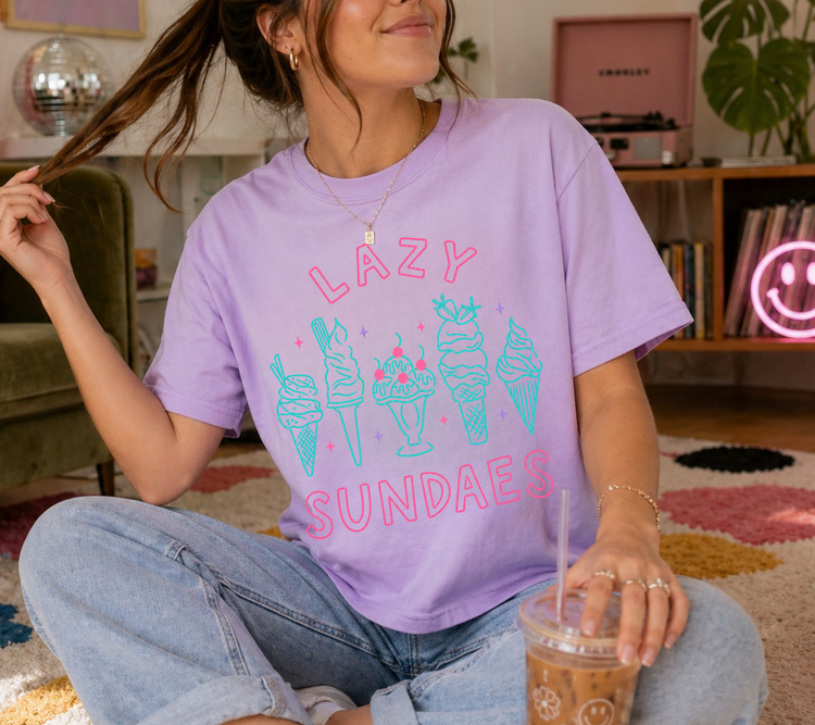Cropped Top & T-Shirts - Lazy Sundaes Hippo Boutique