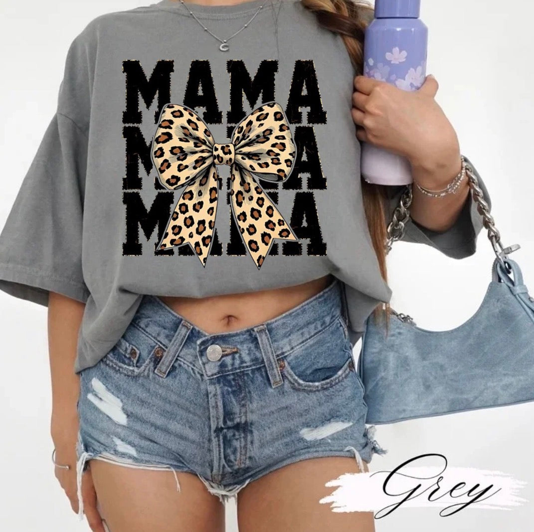 T-Shirts Sweatshirts & Hoodies - Leopard Bow Mama (Copy) Hippo Boutique