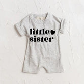 Little Sister baby Girl romper bodysuit Hippo Boutique