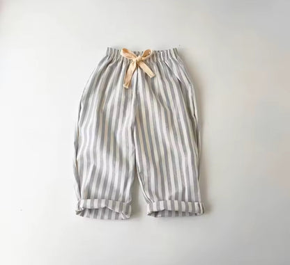 Kids & Toddler Striped Linen Cotton Pants Hippo Boutique