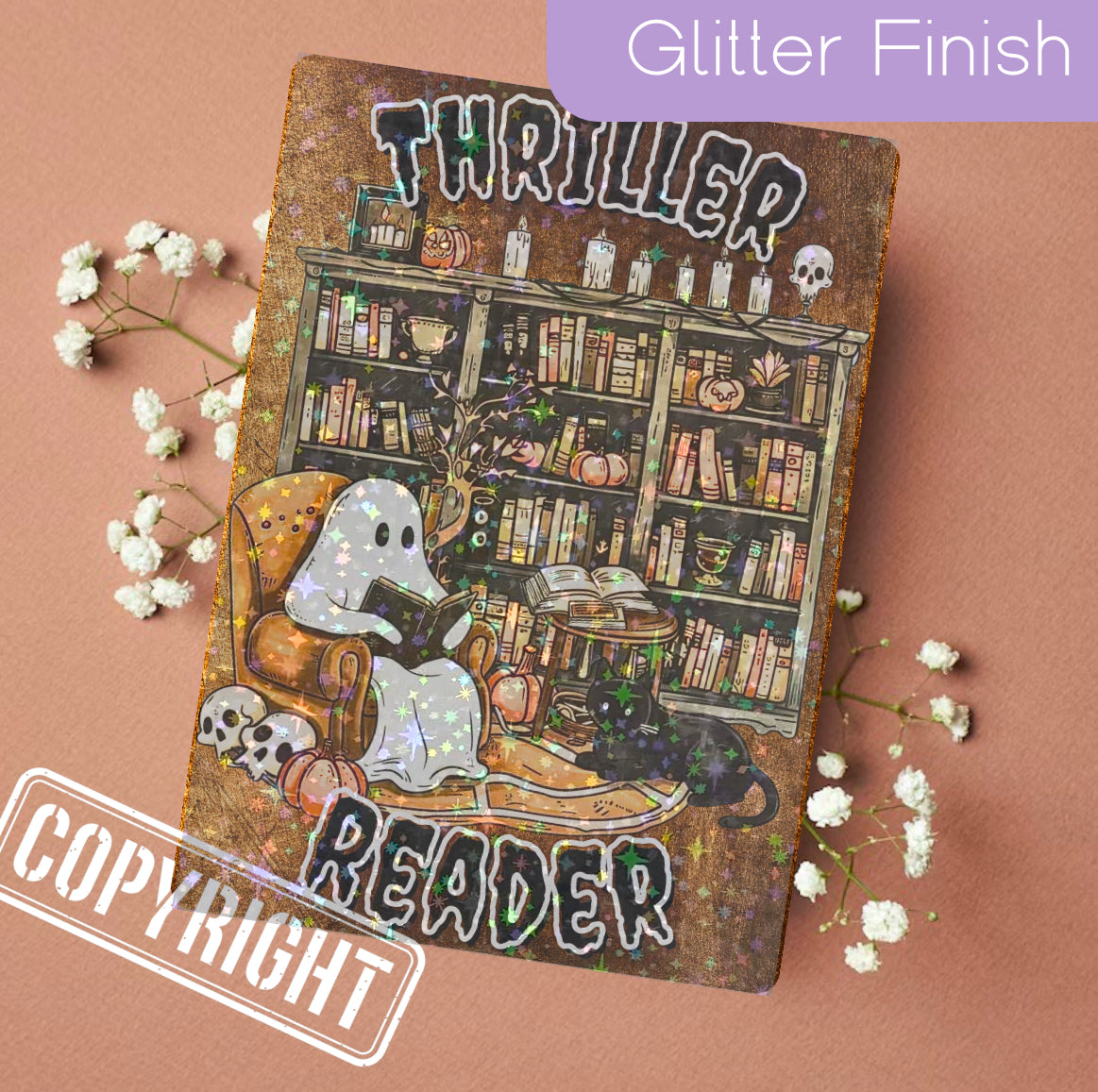Thriller reader ghost Kindle Insert Kindle Paper E-Reader Holographic Insert Kindle Glitter Cardstock Decor Bookish Accessories Gift for Book thriller kindle insert