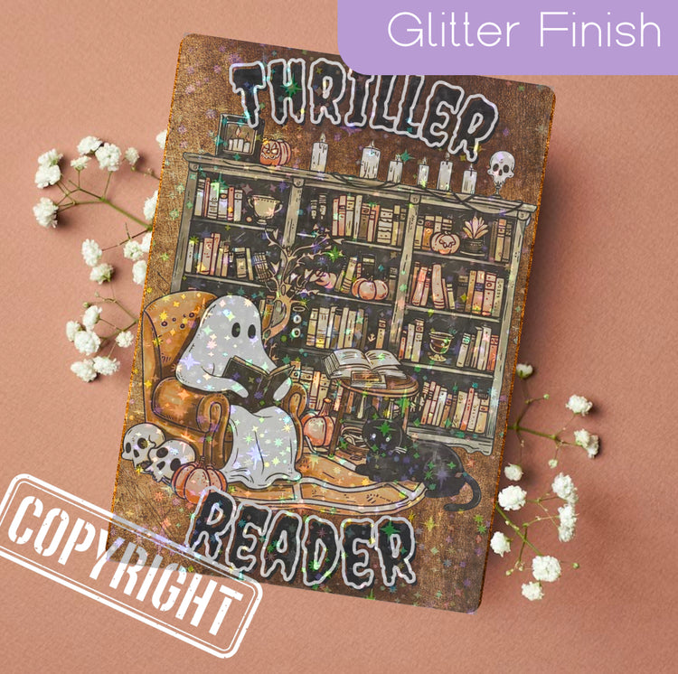 Thriller reader ghost Kindle Insert Kindle Paper E-Reader Holographic Insert Kindle Glitter Cardstock Decor Bookish Accessories Gift for Book thriller kindle insert