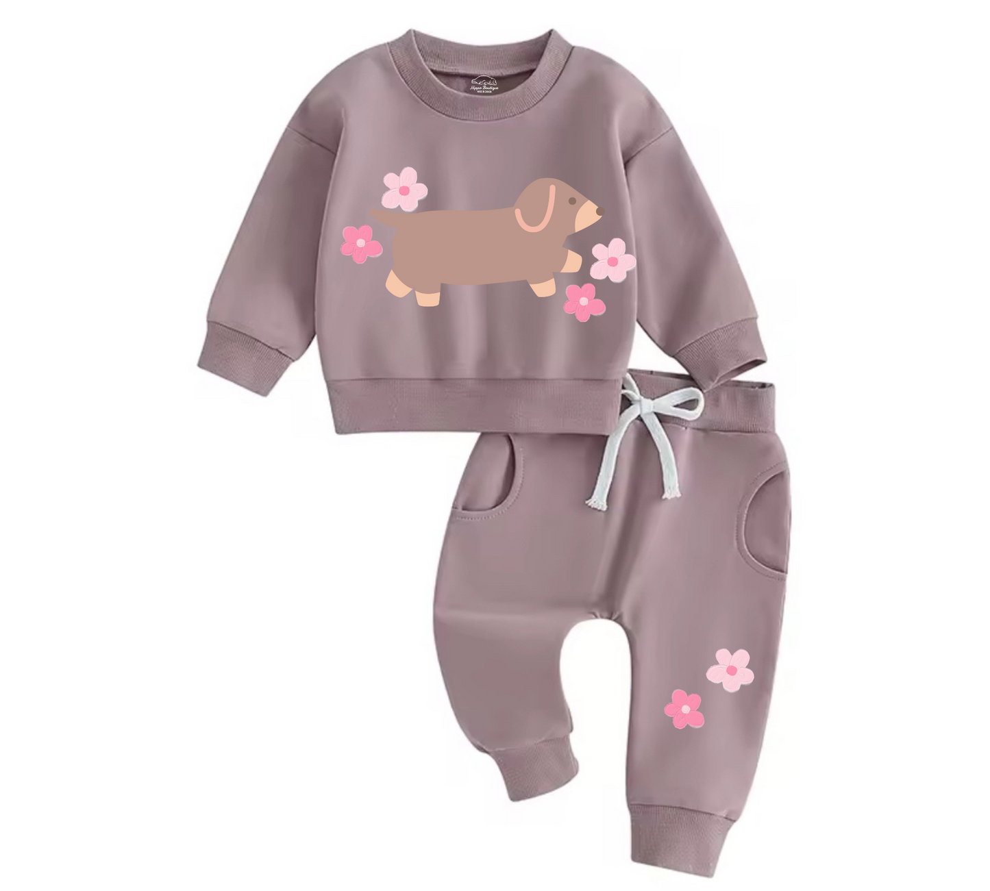 Baby Jogger Outfit - Dachshund Floral Hippo Boutique