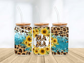 Mama Leopard Sunflower Libbey Glass Hippo Boutique