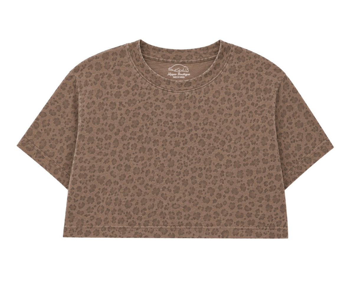Leopard Boxy Cropped T-Shirt Hippo Boutique