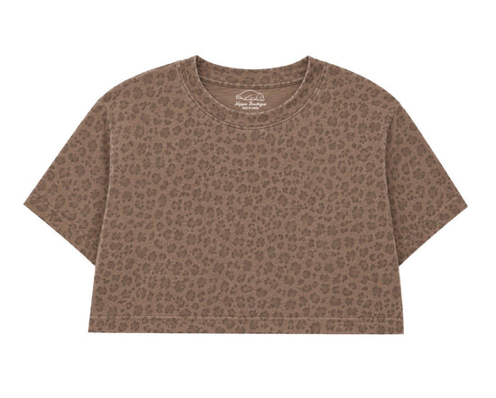 Leopard Boxy Cropped T-Shirt Hippo Boutique
