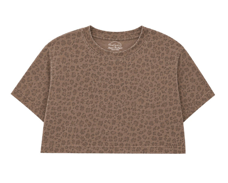 Leopard Boxy Cropped T-Shirt Hippo Boutique