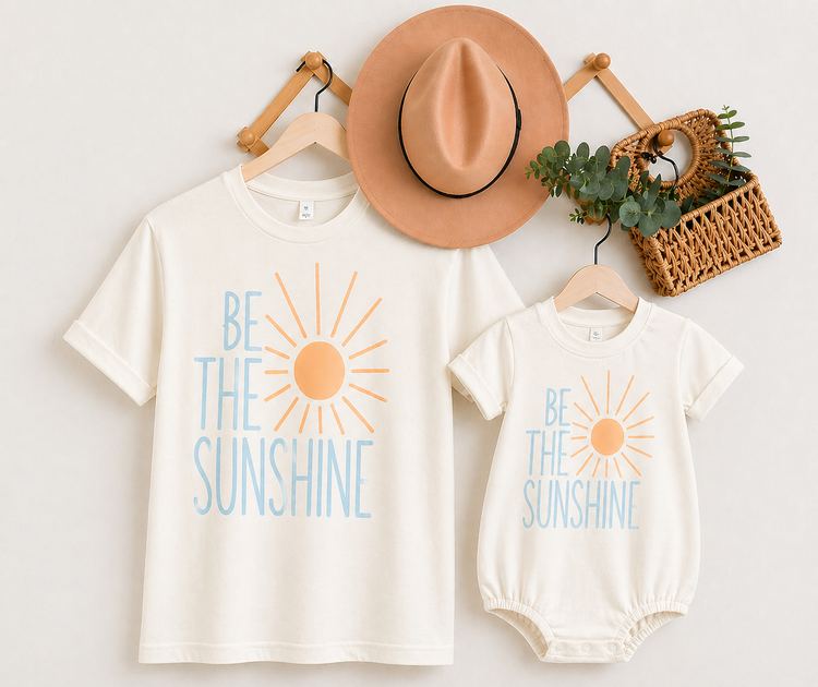 Mama & Mini Matching T-Shirts & Romper - Be the sunshine Hippo Boutique