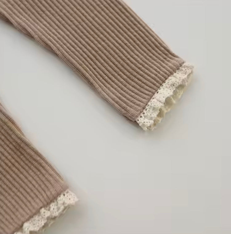 Newborn Baby Leggings with Lace Cuffs Hippo Boutique
