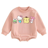 Soft warm fleece kitty Oversized Sweatshirt Romper Hippo Boutique