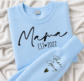 Cropped Sweatshirt - Custom Mama est with kids names Hippo Boutique