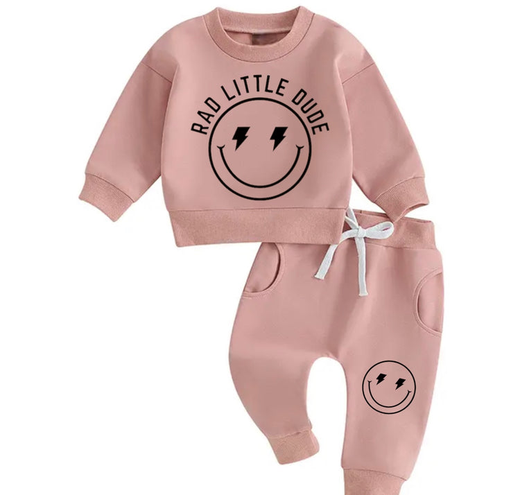 Rad Little Dude Smile Sweatshirt & Pants Set Hippo Boutique